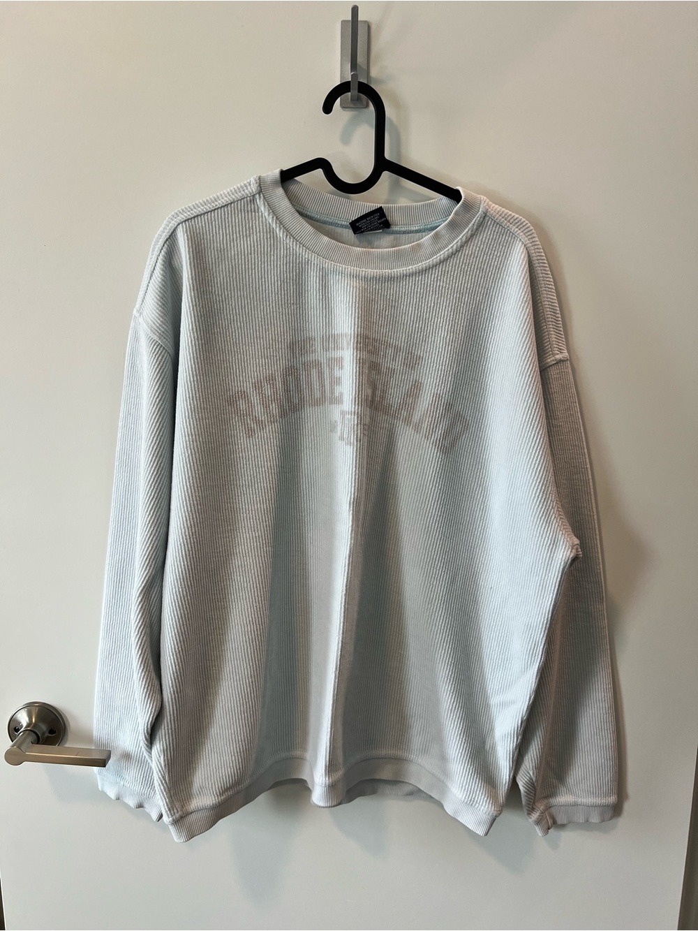 Charles River Apparel Light Gray Crewneck Waffle Knit Sweater